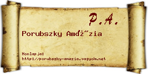 Porubszky Amázia névjegykártya